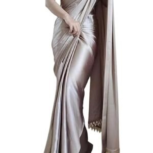JEWELORRA Women's Regular Wear Satin Silk Pre Pleated Heavy Saree with Blouse