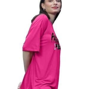 LEOTUDE Women Cottonblend Half Sleeve Oversized Regular Fit T-Shirts