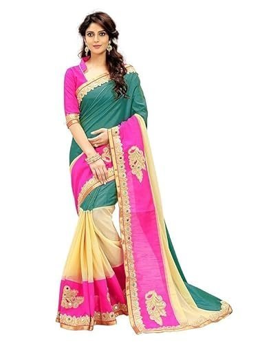 BEMITH Pure Fancy Georgette Embroidery Saree Rich Pallu Design Lace Zari Work Trendy Occassion Wear