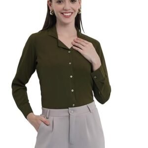 Sharma Group Women's Regular Fit Cuban Collar Cotton Formal Shirts