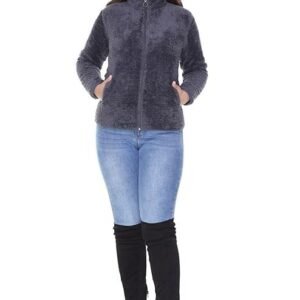 Plush Women's Fur Hooded Neck Sweatshirt