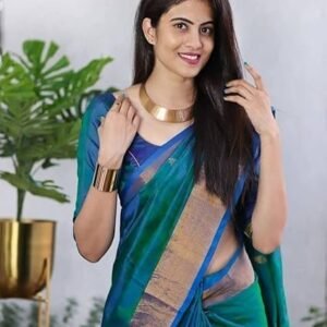 SGF11- Women's Kanjivaram Woven Soft Silk Saree With Blouse Piece