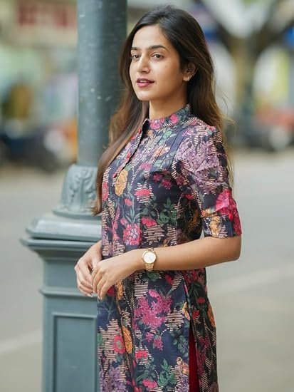 Sun Fashion And Lifestyle Women's Chanderi Stitched Printed Kurta for Women