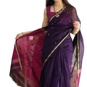 Flosive Women's Beautiful Mix Color Green Kanjivaram Silk Saree