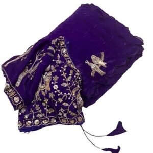 VS FASHION Saree For Womens And Girls Fandy sattin Fabric With Beautiful khatli Brits work along with all over arco border