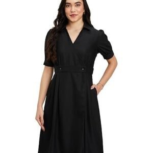 Symbol Premium Women's 'Desk-to-Dinner' Fit & Flare Wrap Dress (Midi Length | Stylish)
