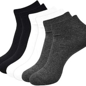 Cotton Men's and Women's Ankle Length Socks/Sports Socks Multicolour Free Size - Black, White, Grey