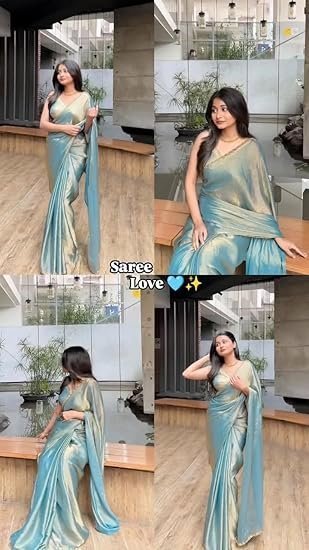 Sidhidata Women's Soft Zimmy Choo Fandy Silk Saree With Hand Work Lace Boarder & Comes With Unstitched Blouse Piece (Chhaava) - Image 5