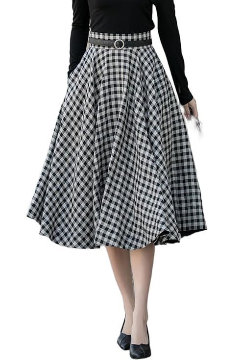 JANAK Girls Mid Length Cotton Midi Blend Skirt 113 Black,Free Size