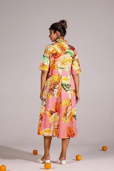 GRECIILOOKS Rayon Fit and Flare Below The Knee One Piece Dresses for Women | Dress - Image 3