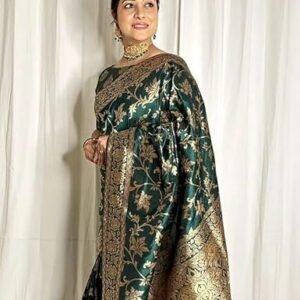 Sugathari Women's Pure Kanjivaram Silk Saree Banarasi Silk Saree With Blouse Piece (SAM PARI S-7)