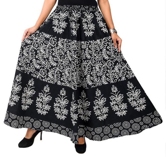 SAMJHI Premium Cotton Skirt for Women with Pocket, Free Size - Image 3