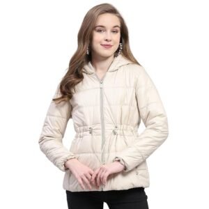 Monte Carlo Womens Solid Pink Hooded Neck Full Sleeve Jacket