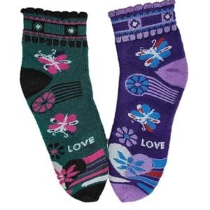Yashvin Women's Warm Socks With Comfort Ankle Length Floral Printed Thumb Socks Model