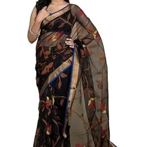 Bengal looms India Muslin Silk Jamdani Saree for Women