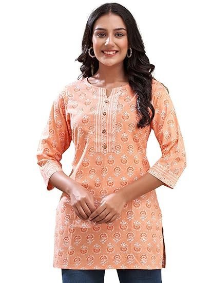 Women Cotton Printed Short Kurti | Short Kurti for Women | Printed Cotton Kurti - Image 2