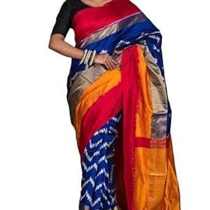 Bengal looms India - Designer Skirt Border Ikkat Pochampally Saree - Silk