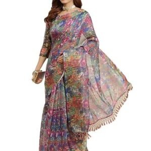 BEMITH Pure Fancy Georgette Embroidery Saree Rich Pallu Design Lace Zari Work Trendy Occassion Wear