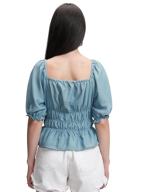 Tokyo Talkies Women's Solid Regular Fit Shirt - Image 6