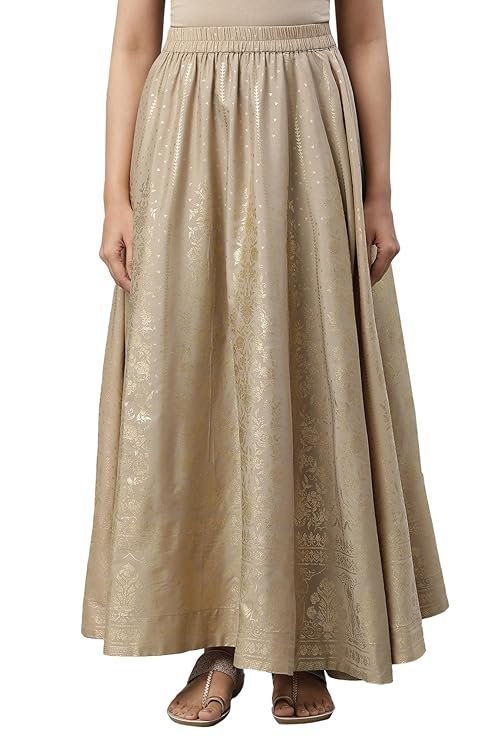 Aurelia Women Polyester Printed Strechable Maxi Skirt | Ankle Length Skirt