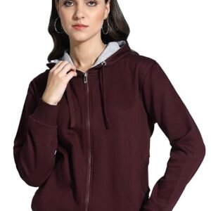 Zipper Hooded Sweatshirt | Front Zip, Ribbed Hem, Lined Hood, Casual Winter Wear
