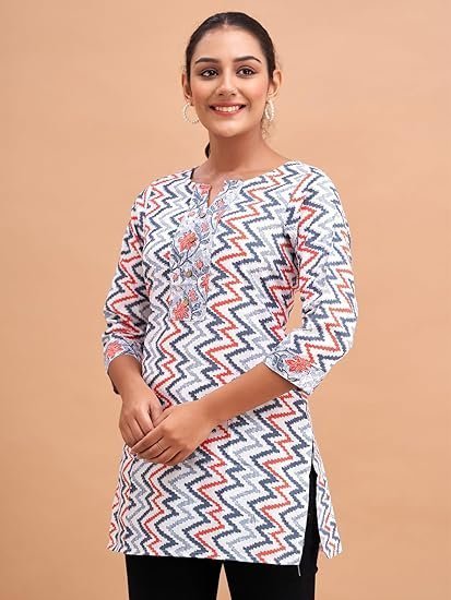 Women Cotton Printed Short Kurti | Short Kurti for Women | Printed Cotton Kurti