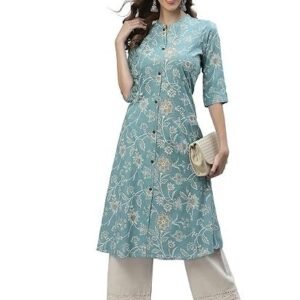 Stylum Women's Floral Print Rayon A-Line Kurta