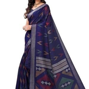 SIRIL Women's Tassel & Printed Cotton Saree with Blouse