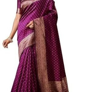 Sugathari Women's Banarasi Saree Pure Kanjivaram Silk Saree Soft new ladies 2023 Design Wear Pattu Sarees Latest Cotton Party Sari collections With Blouse Piece for Wedding sadi (SAM PARI-113)