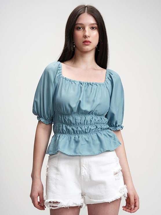 Tokyo Talkies Women's Solid Regular Fit Shirt - Image 4