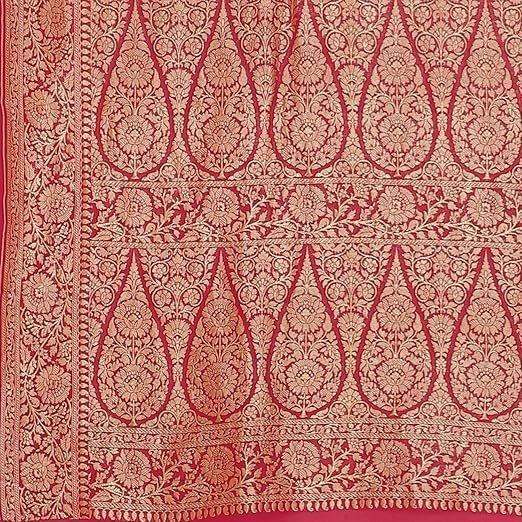 Banarasi Silk Works Women's Green Pure Khaddi Saree - Image 4