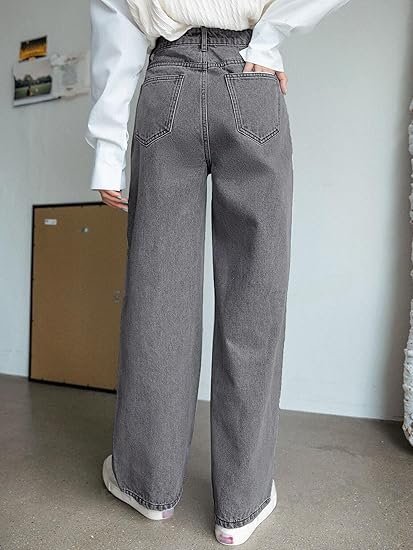 GRECIILOOKS Regular Fit Pant Baggy High Waist | Bell Bottom Jeans for Women - Image 3