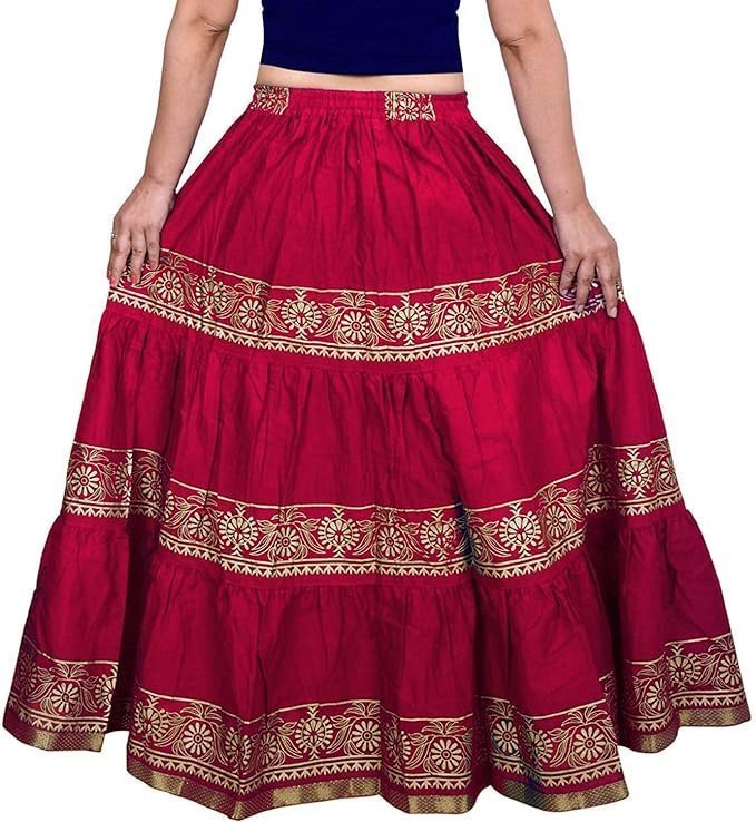 DIAMO Women Long Traditional Ethnic Skirt - Image 2