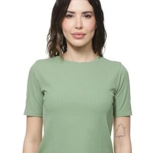 FYLTR Women's Ribbed Crop Top – Fitted Top | Half Sleeve | Tops for Women | Women's Westernwear | Soft & Stretchable| Comfortable Fit