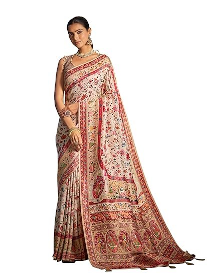 SWORNOF Womens Kanjivaram Banarasi Silk Saree