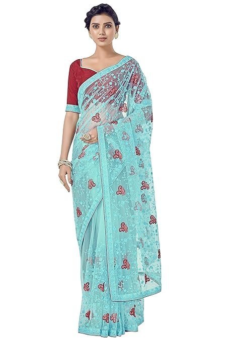 Glory Sarees Women's Net Saree