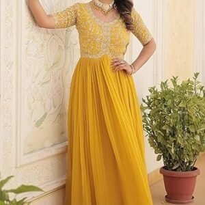 Fashion Basket Georgette Embroidered Anarkali Gown for Women