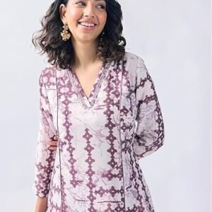 Toochki Dress for Women | Two Piece | Off White Printed Dress | Rayon (TKCBL-RY-321-OW-DRA $Parent)