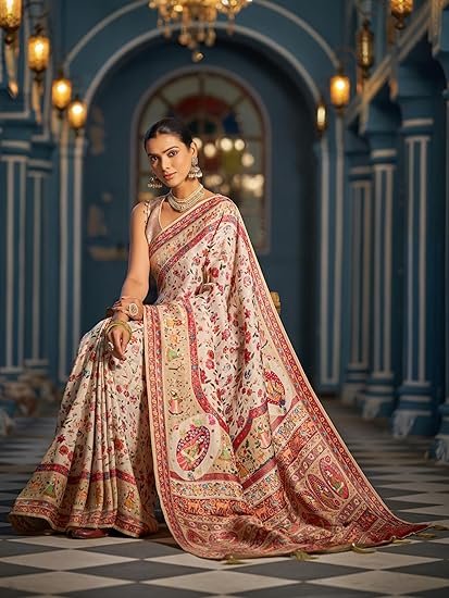 SWORNOF Womens Kanjivaram Banarasi Silk Saree - Image 4