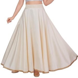 Studio Shringaar Women's Poly Silk Skirt/Lehenga With 8 Meters Maxi Flare (Double Ghera)