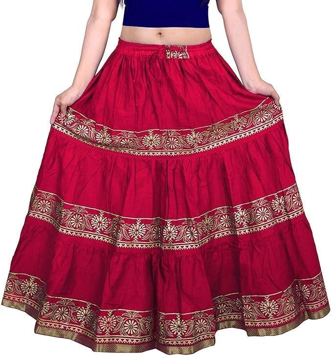 DIAMO Women Long Traditional Ethnic Skirt