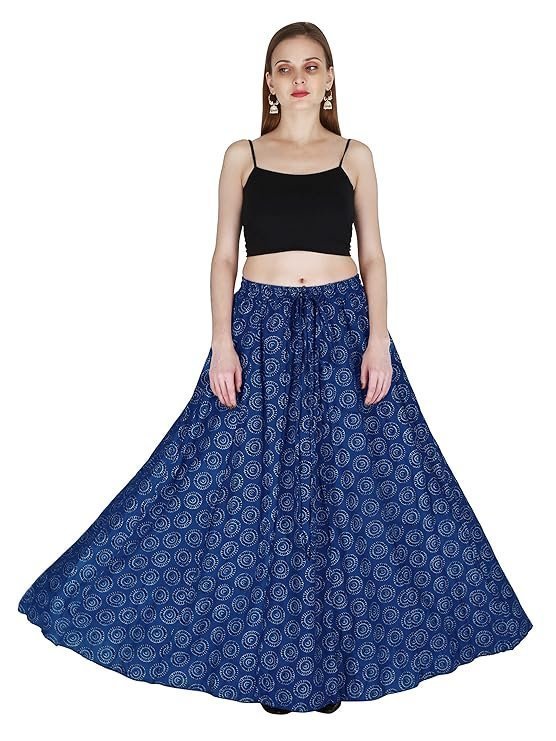 Sttoffa Cotton Printed Women Wear Maxi Long Skirt 40" inch Full Length - Image 3