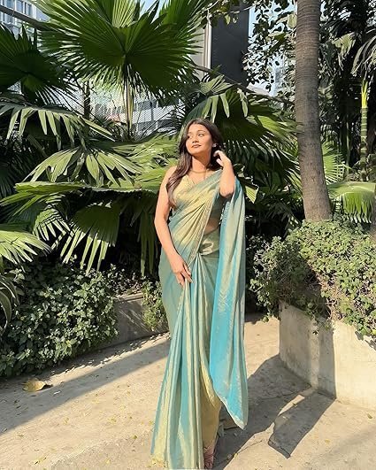 Sidhidata Women's Soft Zimmy Choo Fandy Silk Saree With Hand Work Lace Boarder & Comes With Unstitched Blouse Piece (Chhaava) - Image 2