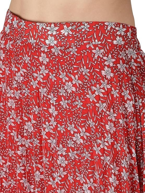 NUEVOSDAMAS Floral Printed Pleated Navy/Multi Skirt - Image 5