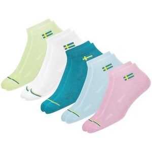 Women Cotton Socks Ankle Length Socks, Multicolor, Pack of 5, Free Size