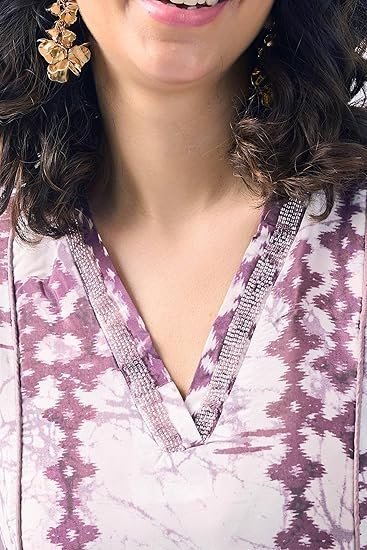 Toochki Dress for Women | Two Piece | Off White Printed Dress | Rayon (TKCBL-RY-321-OW-DRA $Parent) - Image 3