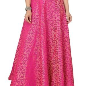 Studio Shringaar Women's Readymade Banarasi Brocade Maxi Skirt Lahenga Ghaghra.