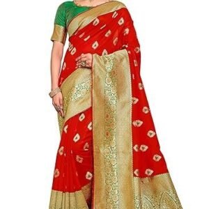Glory Sarees Women’s Banarasi Silk Saree With Blouse Piece (Kara138_Parent)